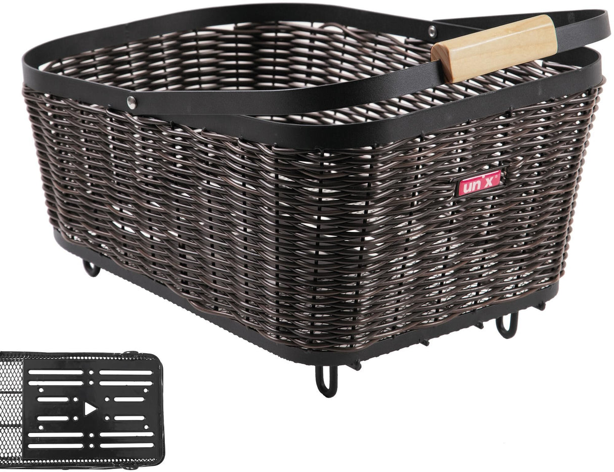 Unix bicycle basket, on the back baldo rear basket baldo universal system brown