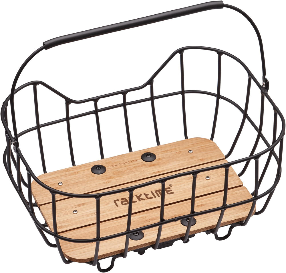 Racktime bicycle basket, bask-it breeze rear basket bask-it breeze alu bamboo