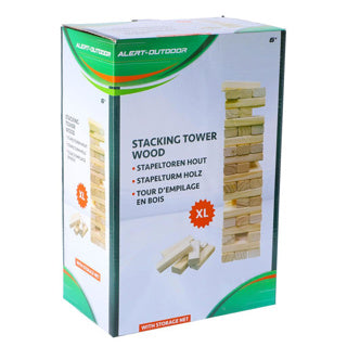 Foláireamh lasmuigh xl túr cruachta adhmaid