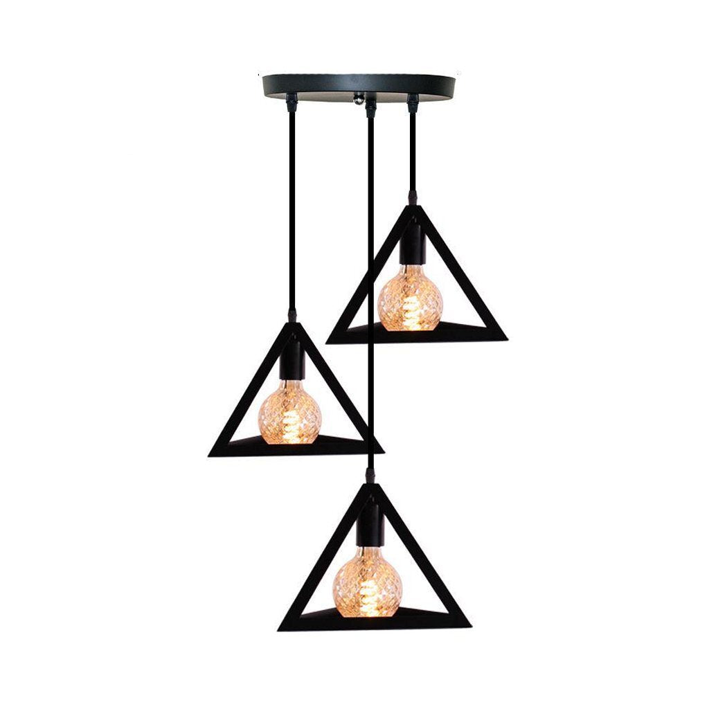 Homestyle pro mk022-b industrial pyramid pendant lamps black metal