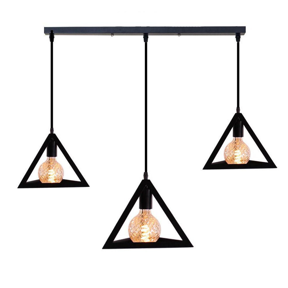 Homestyle pro mk018-b industrial pyramid pendant lamps black metal