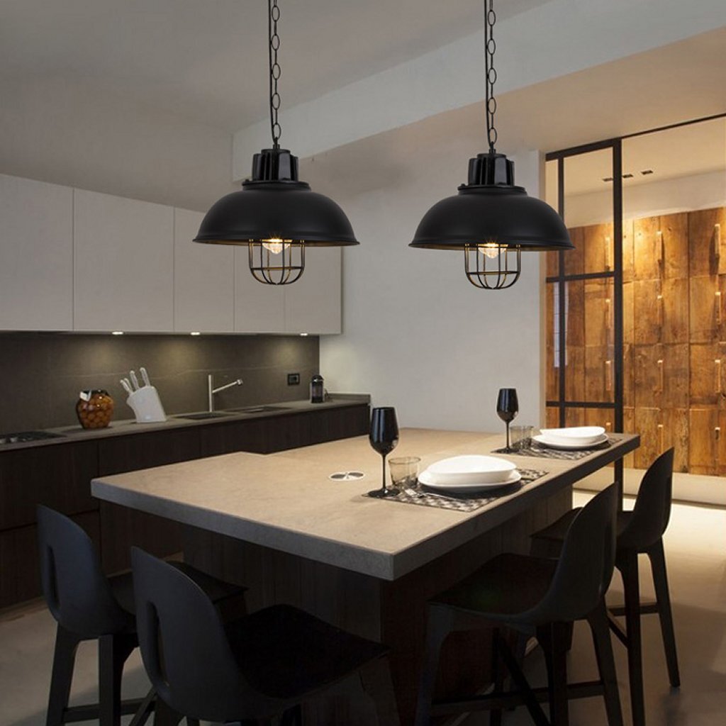 Homestyle pro mk107-bb industrial pendant lamp 33x26 cm black metal