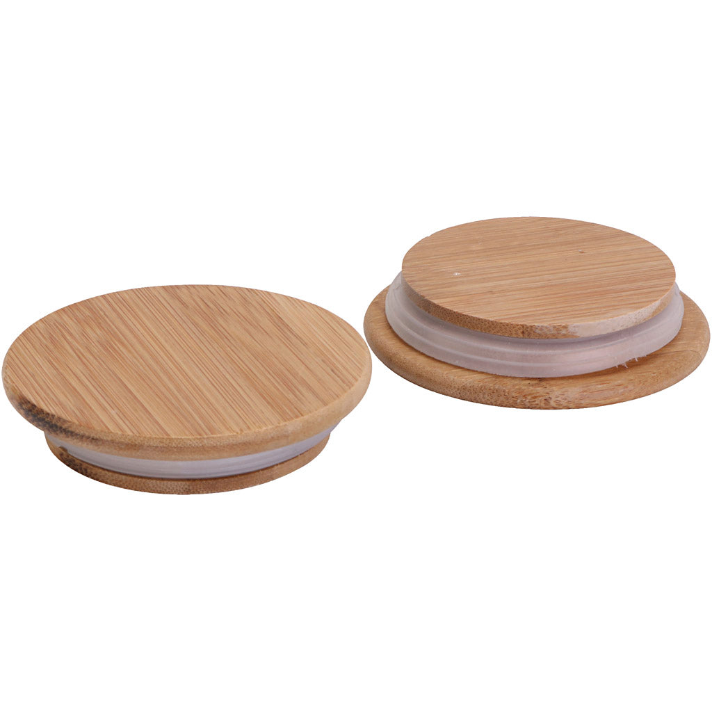 Wooden lid with rubber seal, d 9 cm, 12 pieces 1 box