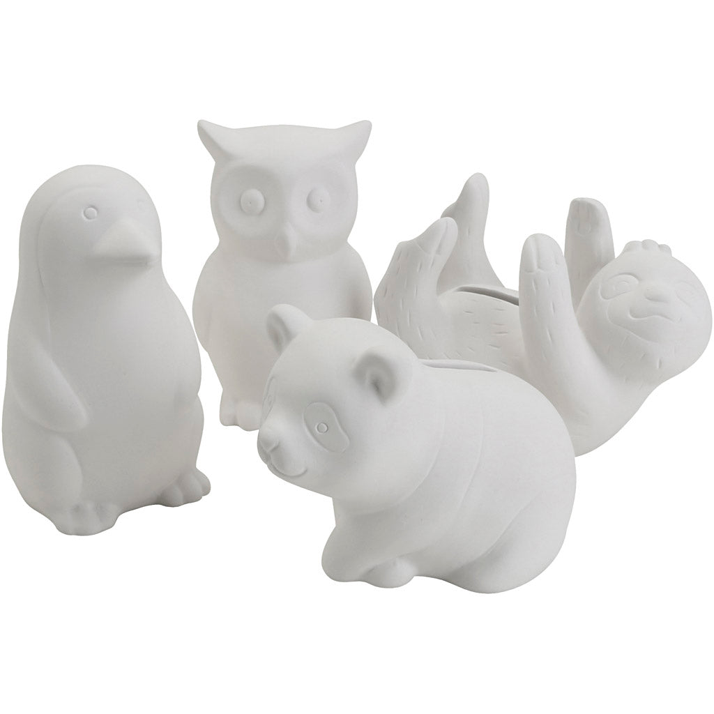 Creativ company piggy banks, animals, size 8.5-11 cm, contents may vary, 4x6 pieces 1 box