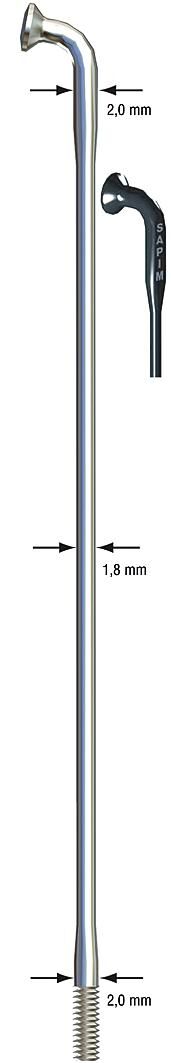 SAPIM SPAAK 14-274L Carrera de acero inoxidable Negro sin pezón (100)