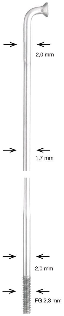 Alpina spoke spoke sst db 2x1.7x2mm 264mm sil.