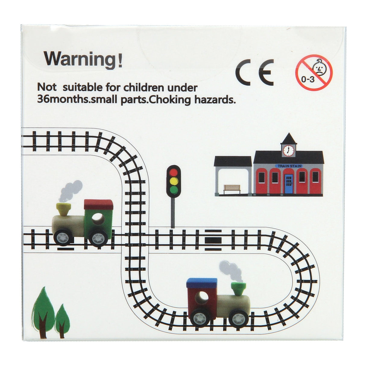 Train en bois avec ruban de route, 8mtr