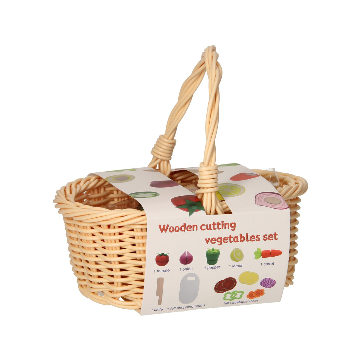 Cutting Fruit Wood in Picnic Basket