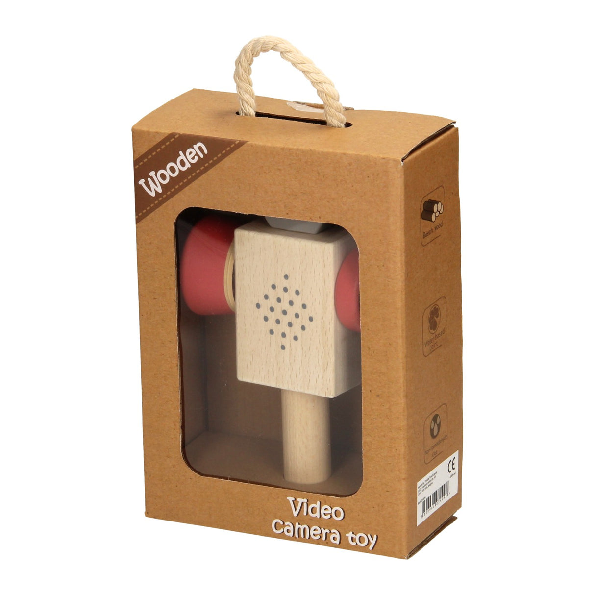 Cámara de video de madera - rojo