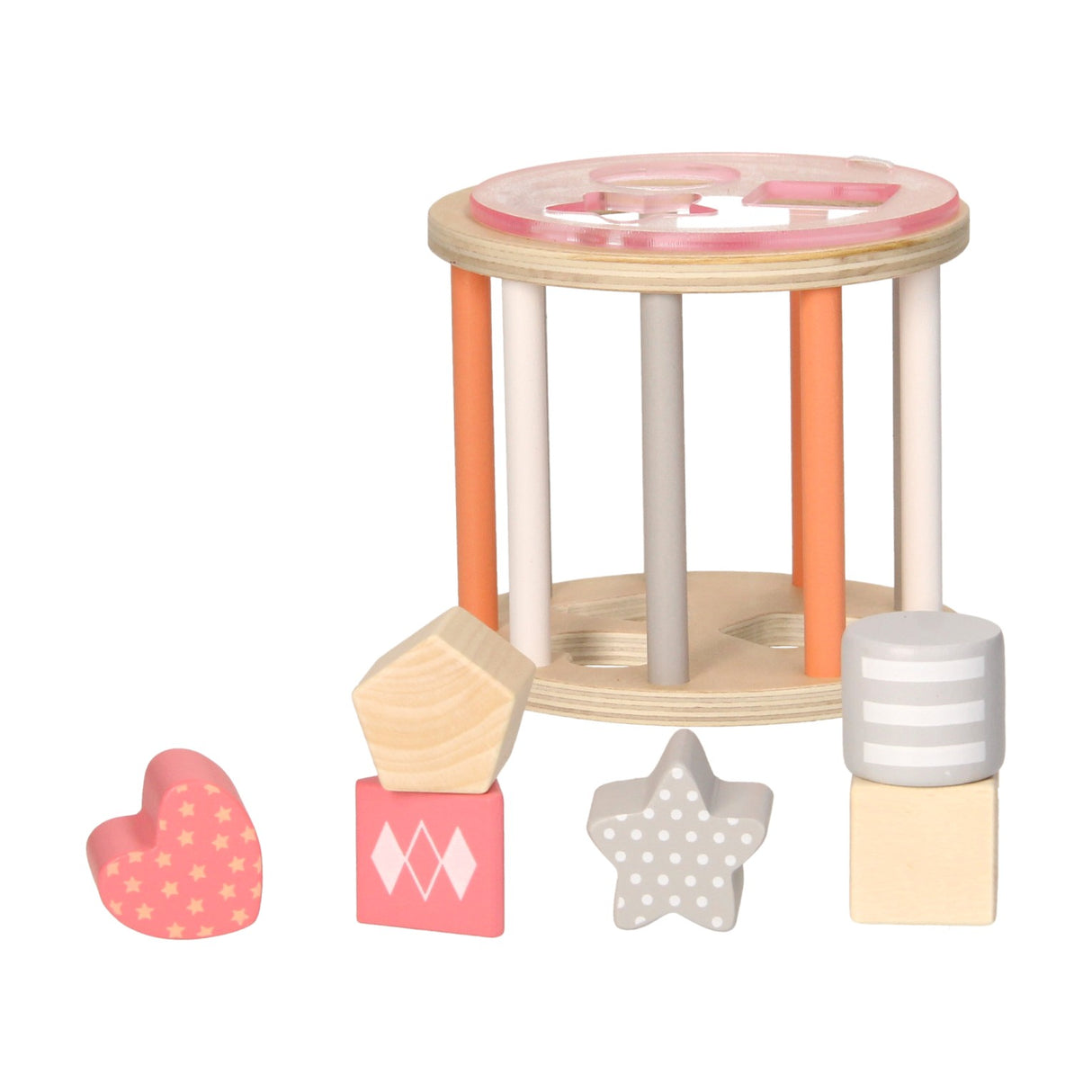 Wooden Shape Sorter Pastel Pink