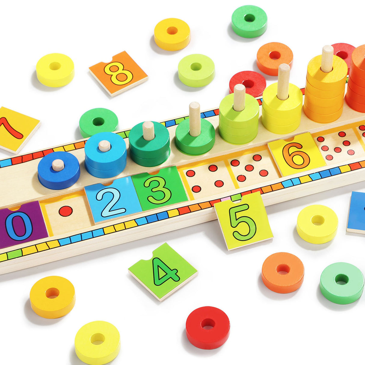 Topbright Wooden Educational Game Rings Counting, 56pcs.