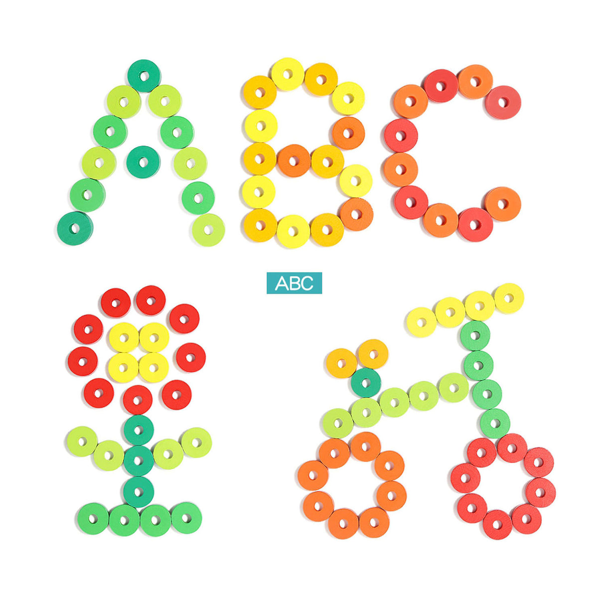 Topbright Wooden Educational Game Rings Counting, 56pcs.