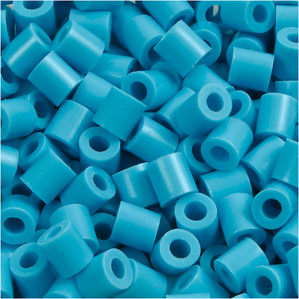 Nabbi strijkkralen, afm 5x5 mm, gatgrootte 2,5 mm, medium, turquoise (32256), 6000 stuk 1 doos