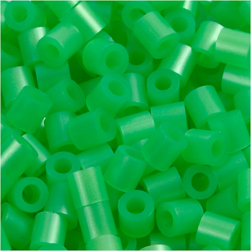 Nabbi strijkkralen, afm 5x5 mm, gatgrootte 2,5 mm, medium, groen parelmoer (32240), 1100 stuk 1 doos
