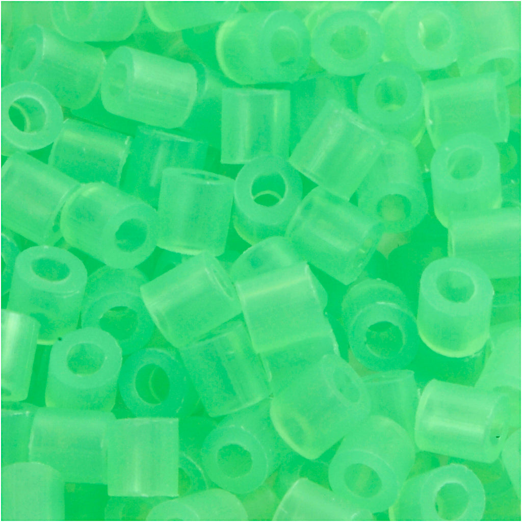 Nabbi strijkkralen, afm 5x5 mm, gatgrootte 2,5 mm, medium, neon groen (32237), 6000 stuk 1 doos