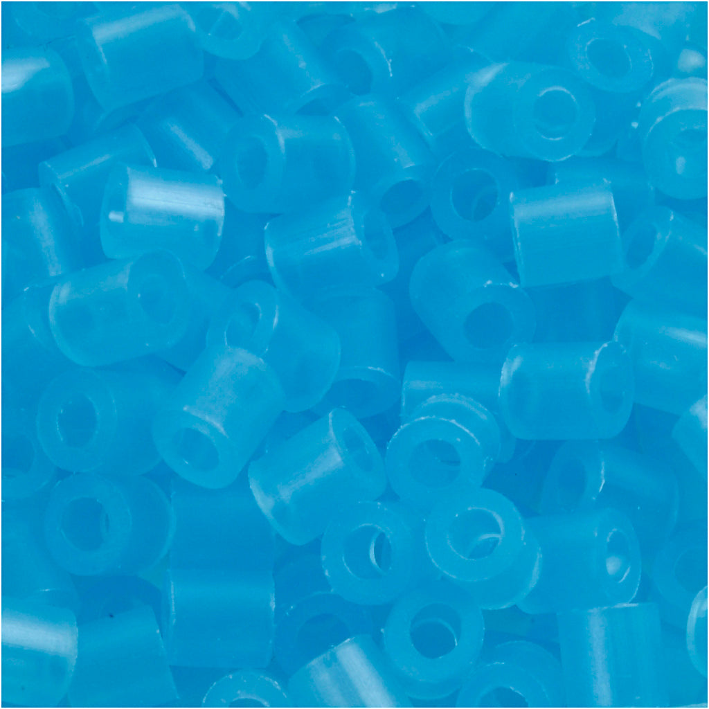 Nabbi strijkkralen, afm 5x5 mm, gatgrootte 2,5 mm, medium, neon blauw (32235), 6000 stuk 1 doos