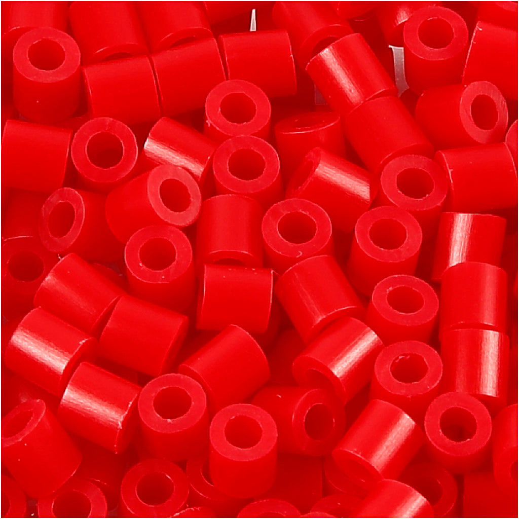 Nabbi strijkkralen, afm 5x5 mm, gatgrootte 2,5 mm, medium, rood (32231), 1100 stuk 1 doos