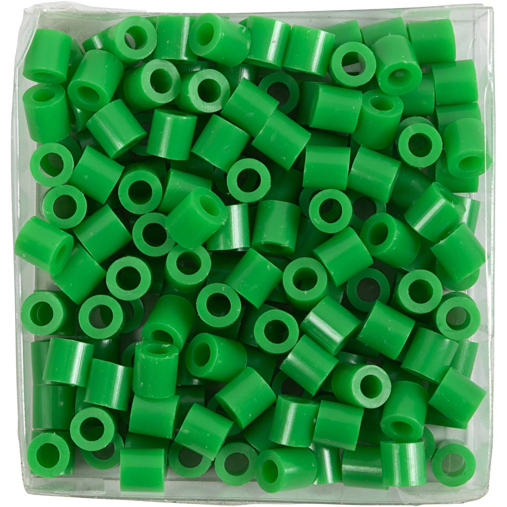 Nabbi strijkkralen, afm 5x5 mm, gatgrootte 2,5 mm, medium, groen (32230), 1100 stuk 1 doos