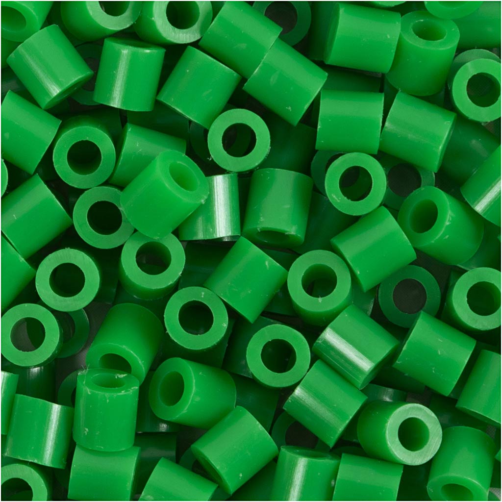 Nabbi strijkkralen, afm 5x5 mm, gatgrootte 2,5 mm, medium, groen (32230), 6000 stuk 1 doos