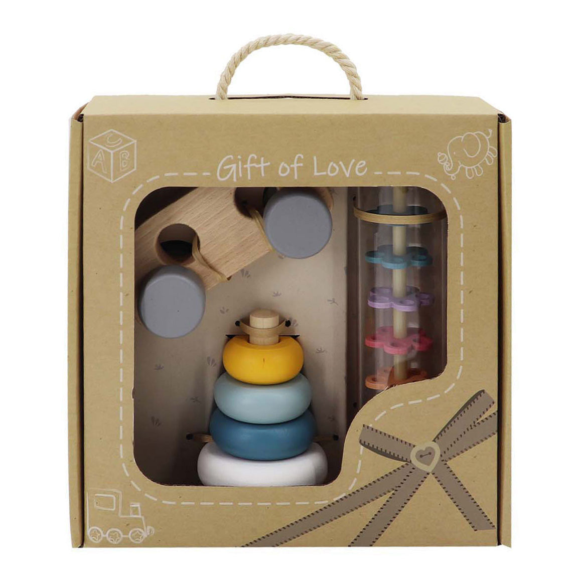 Wooden baby toy playset, set of 3