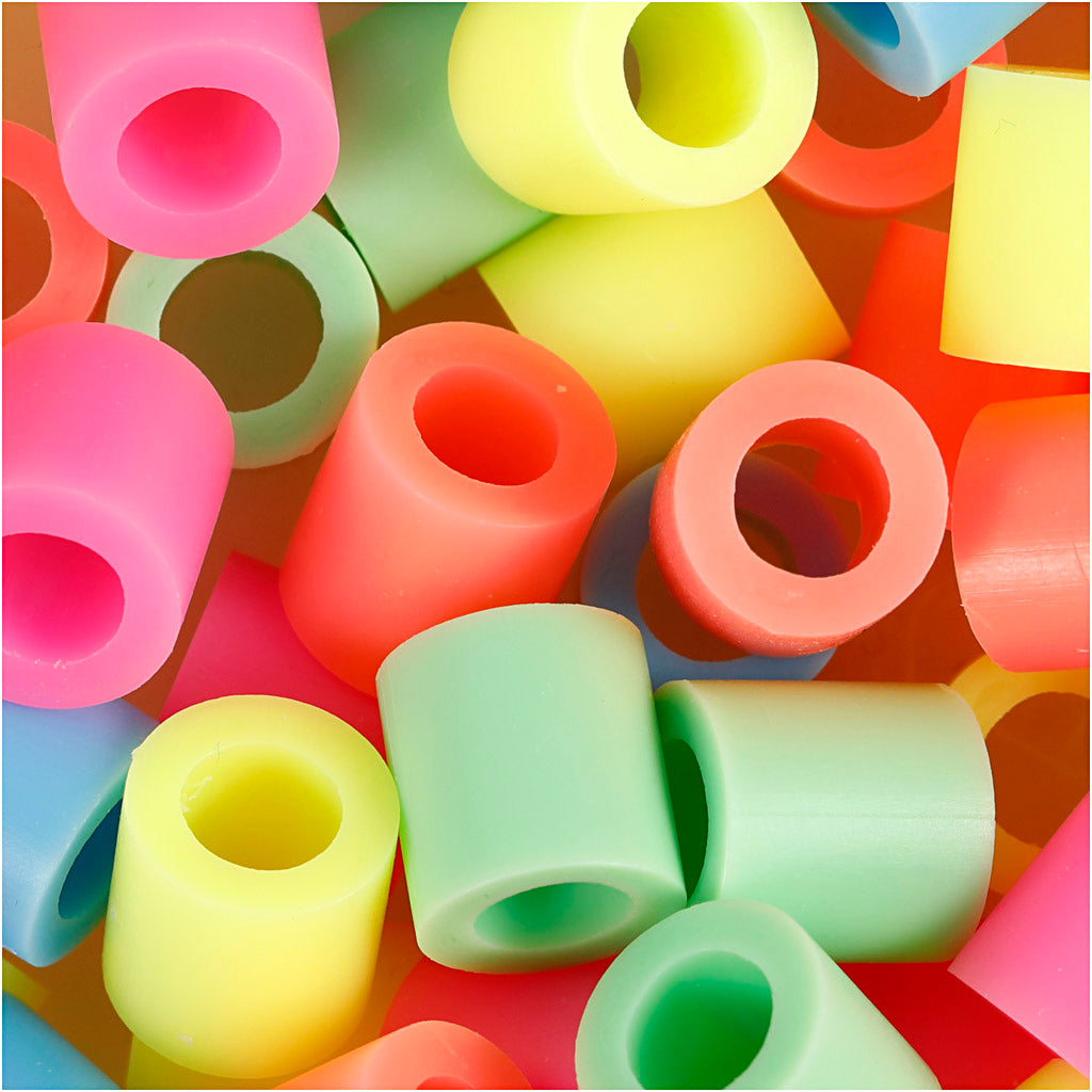 Nabbi ironing beads, size 10x10 mm, hole size 5.5 mm, jumbo, pastel colours, 2450 div 1 bucket