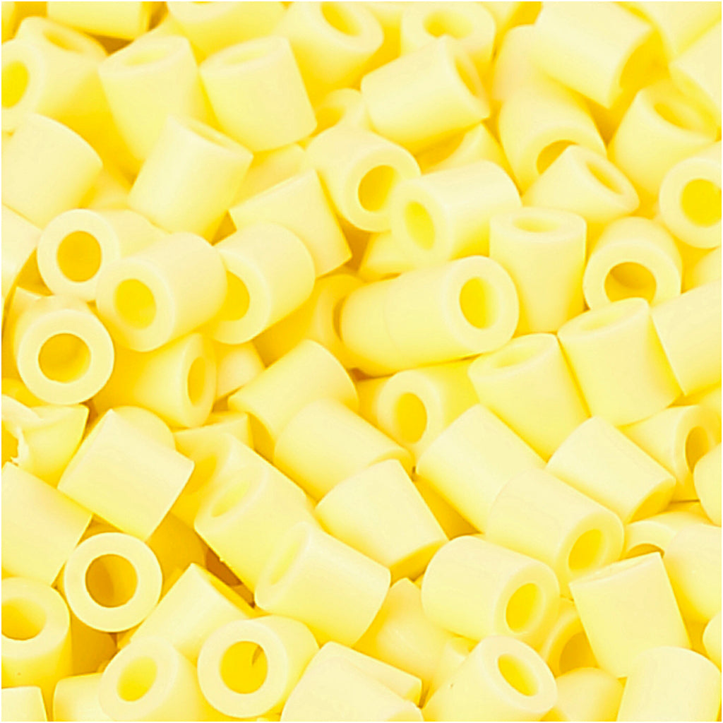 Nabbi foto kralen, afm 5x5 mm, gatgrootte 2,5 mm, medium, lichtgeel (21), 6000 stuk 1 doos