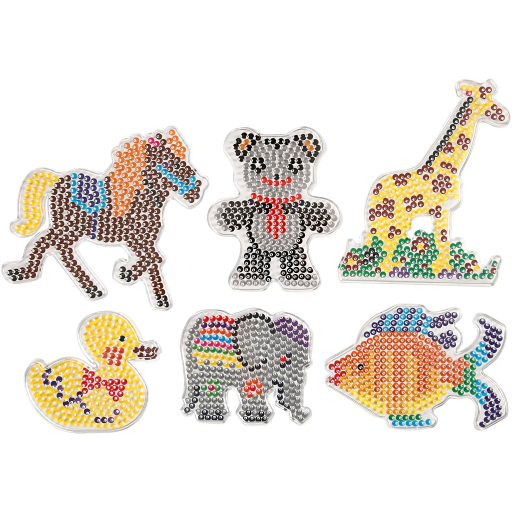 Creativ company base plate, duck, elephant, giraffe, bear, horse and a fish, size 10x11-13x16.5 cm, medium, 6 pieces 1 box