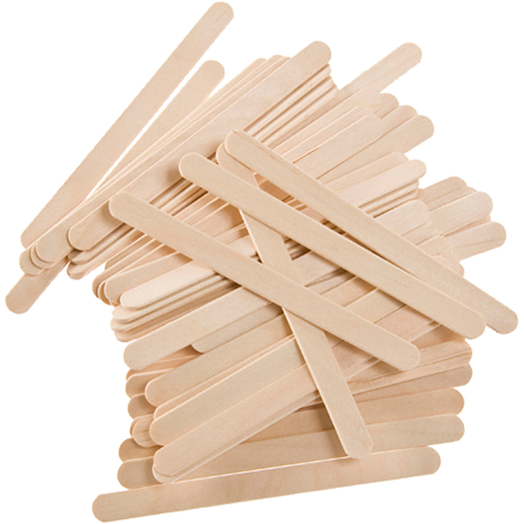 Creativ company popsicle sticks, L: 11.4 cm, W: 10 mm, natural, 6400 g, 5000 pieces 1 box