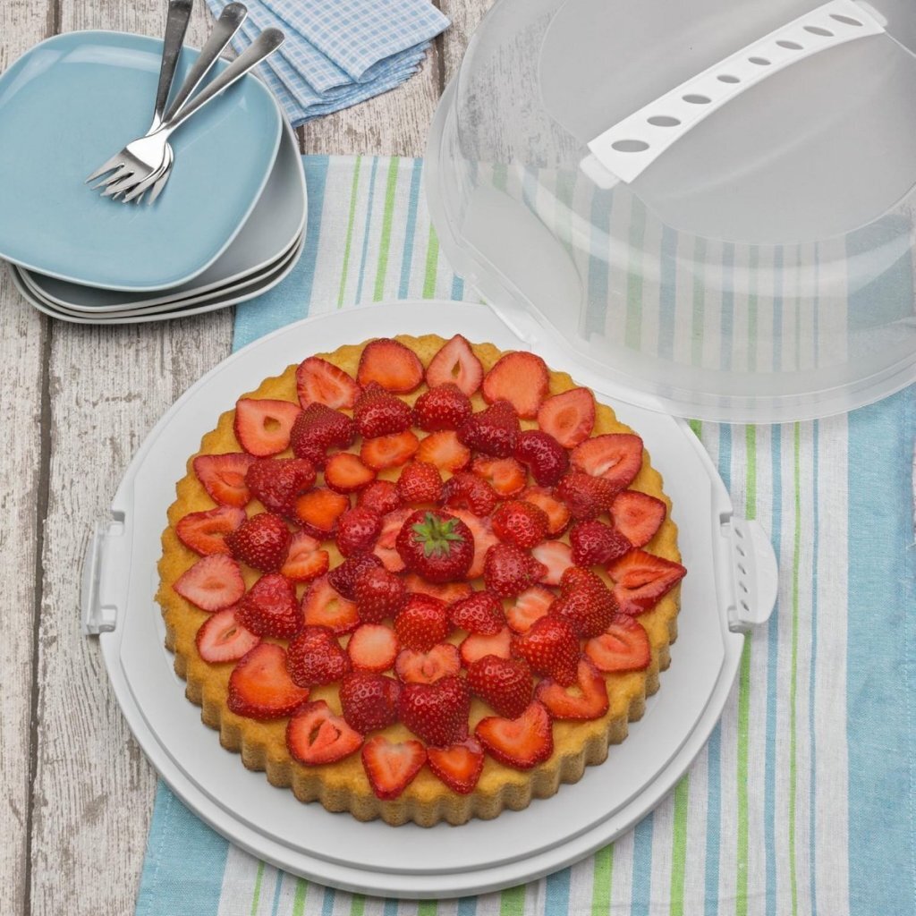 Rotho Fresh Cake Box 35,5 cm vit transparent