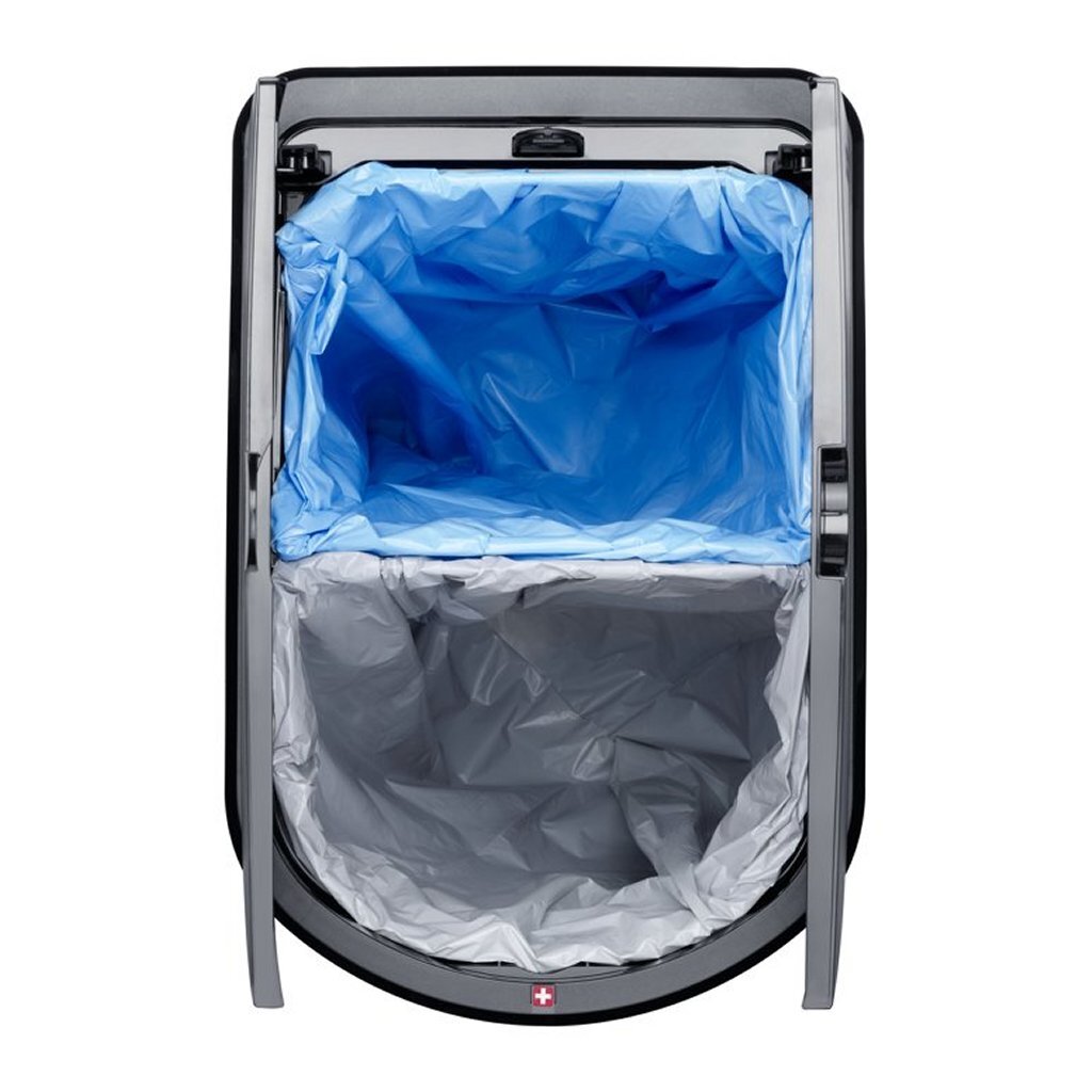 Rotho pedal bin - waste separator 2x25 l paso silver