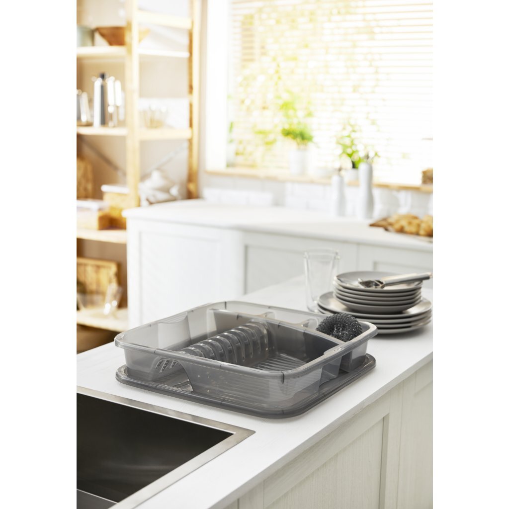 Rotho geometric dish rack anthracite