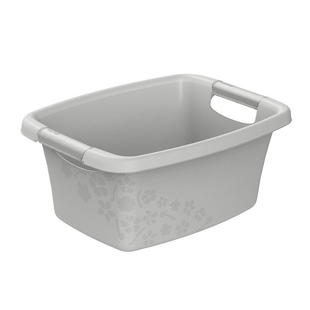 Rotho flowers laundry basket 12l cool gray