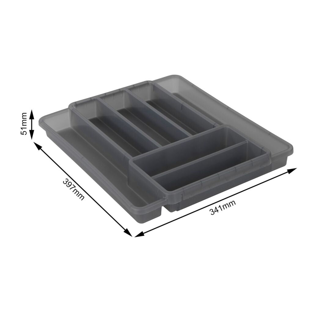 Rotho domino cutlery tray 7 compartments anthracite