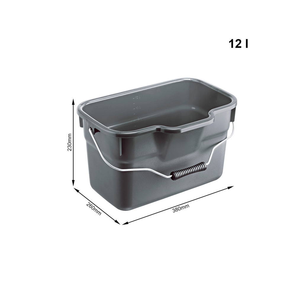 Rotho basic rectangular bucket 12l anthracite