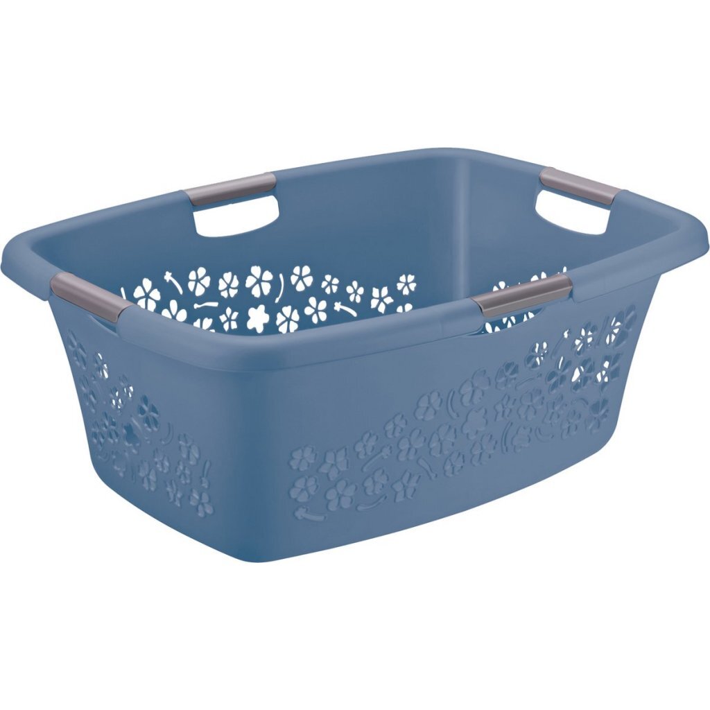 Rotho flowers laundry basket 50l horizon blue