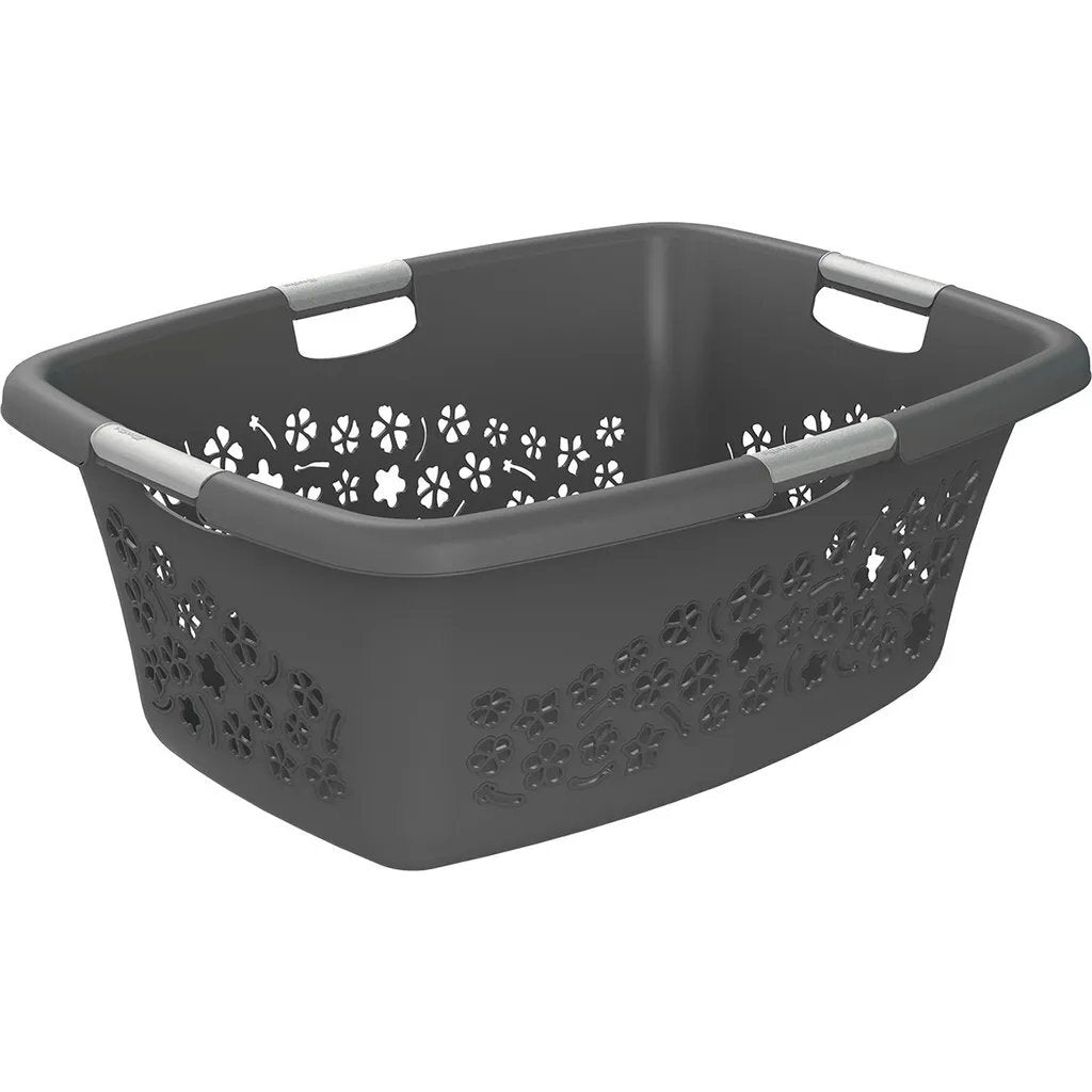Rotho flowers laundry basket 50l anthracite