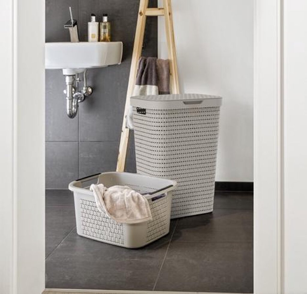 Podeželski zbiralnik perila Rotho 55l bel