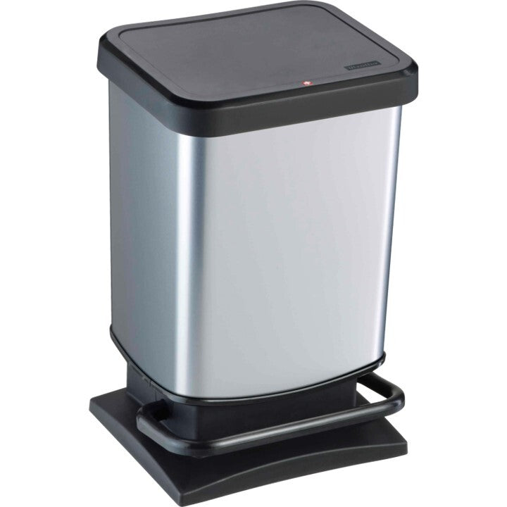 Rotho paso pedal bin 20l silver metallic