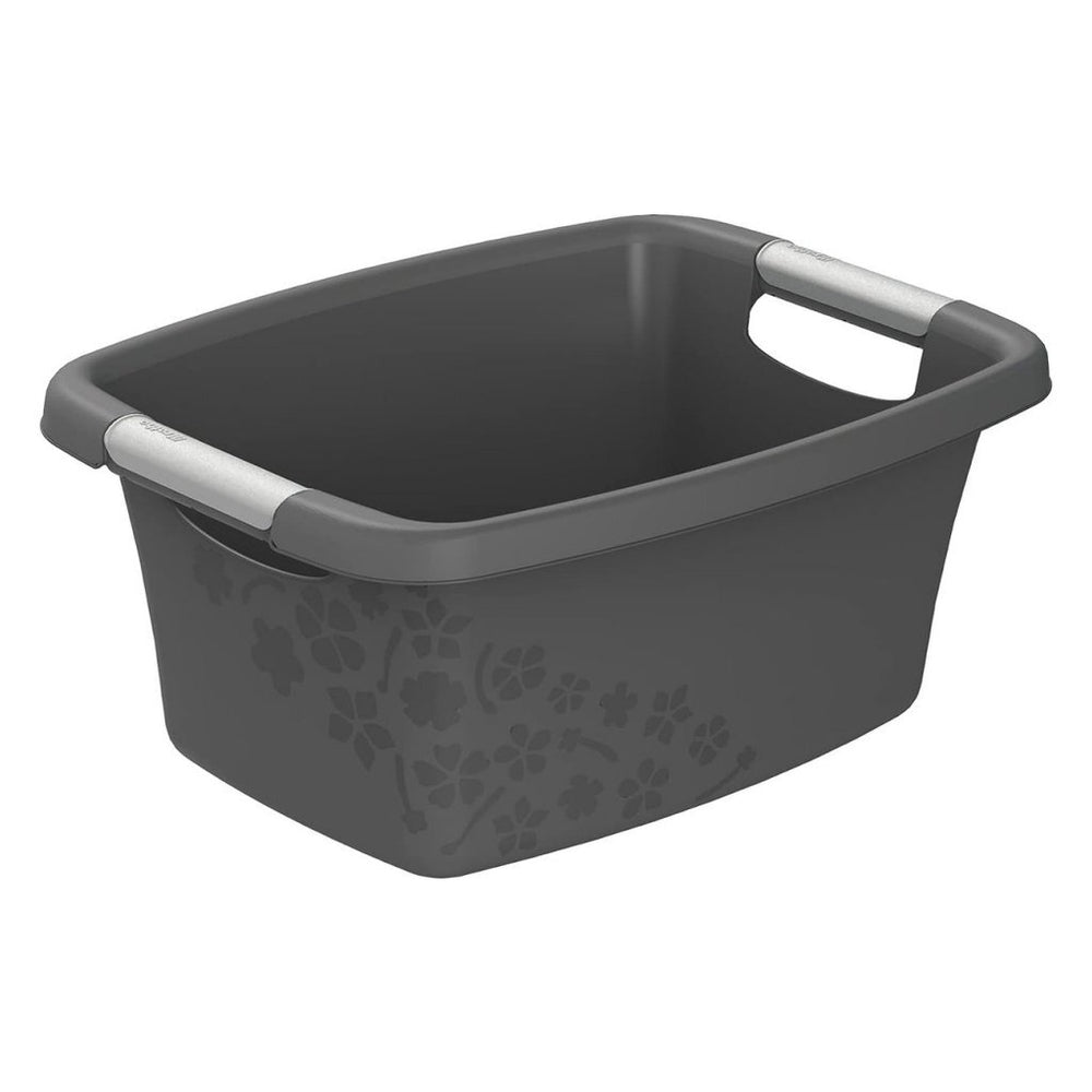 Rotho flowers laundry basket 12l anthracite