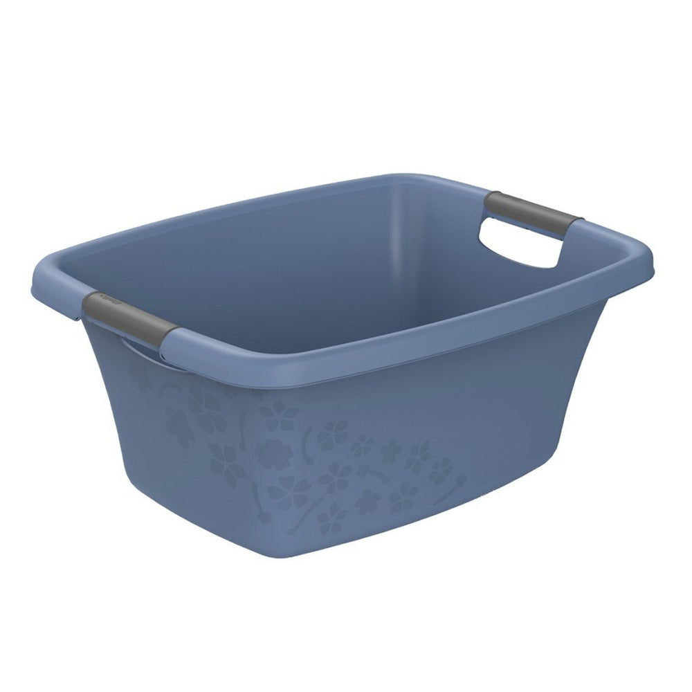 Rotho flowers laundry basket 25l horizon blue