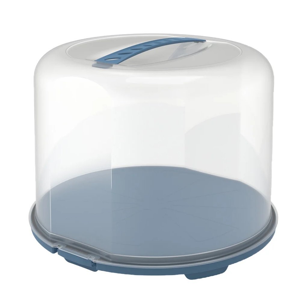 Rotho boîte à gâteaux frais xl 35,5x34,5x26 cm bleu horizon transparent