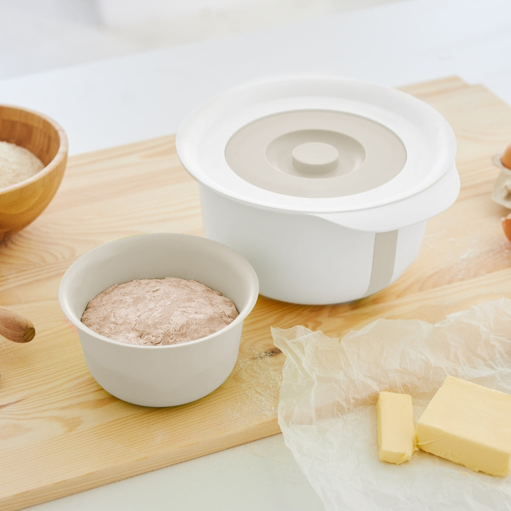 Rotho recipiente para mezclar fresco con tapa antisalpicaduras 4l gris frío