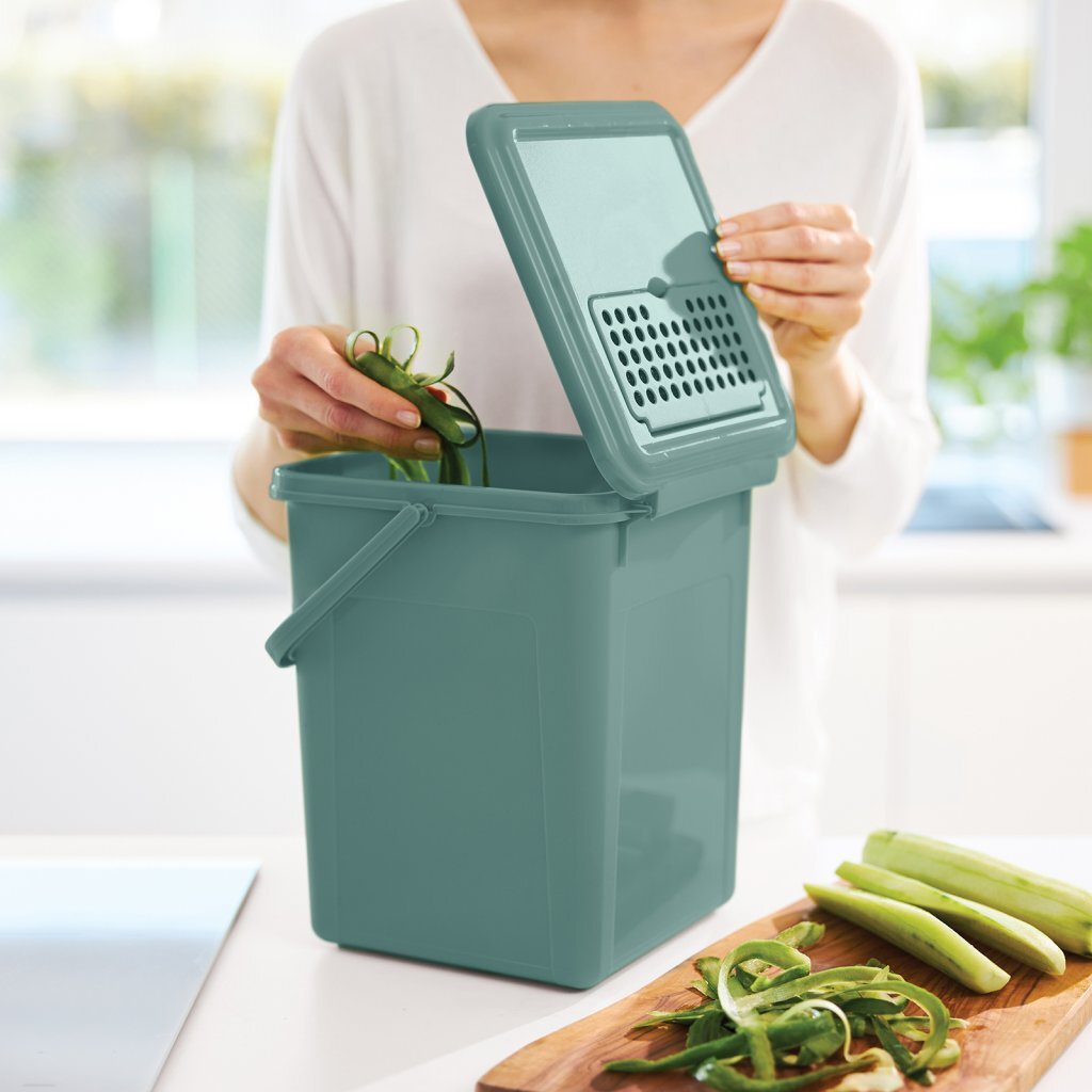 Rotho bio waste bin + activated carbon filter 9l mistletoe green