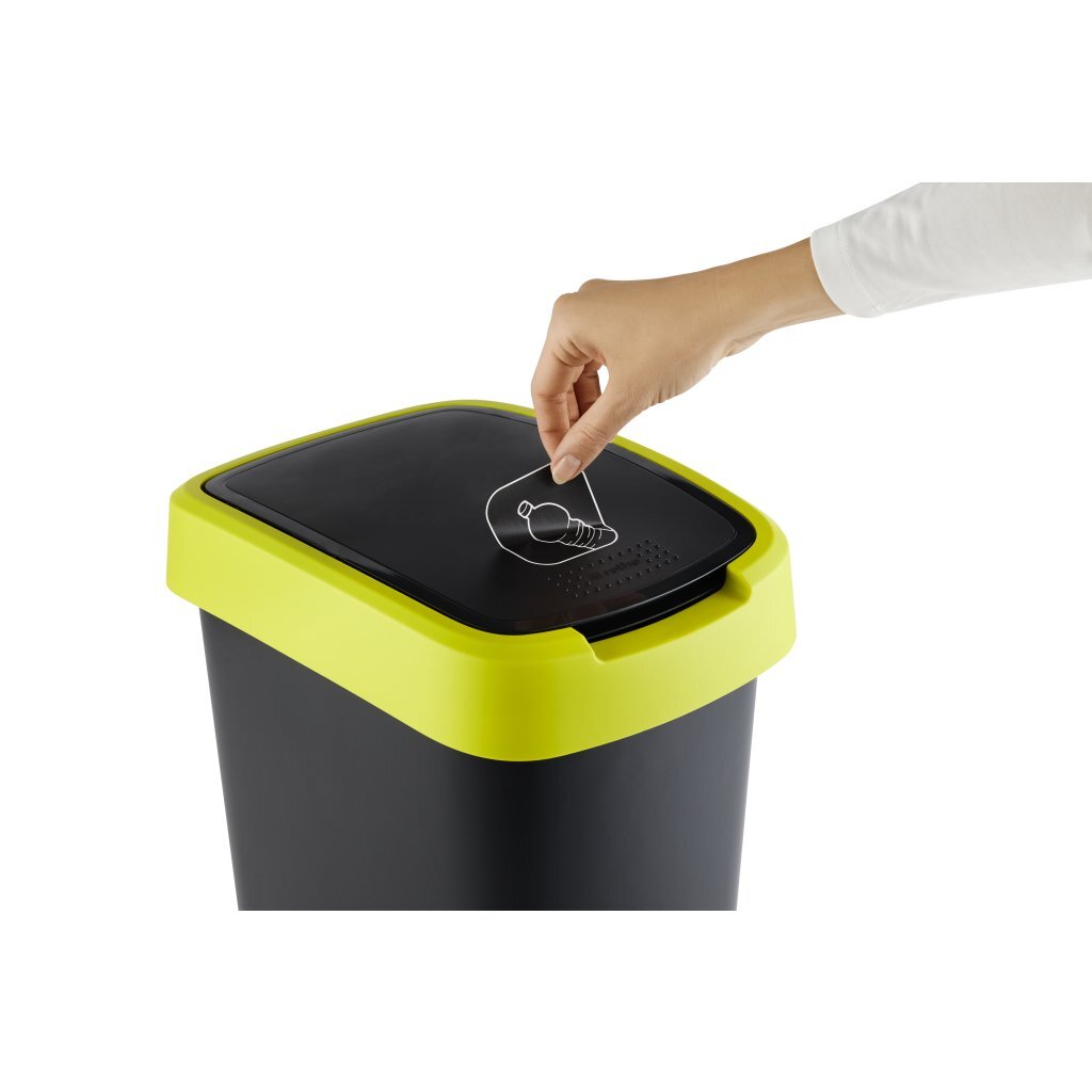 Rotho twist waste bin 10l lime anthracite