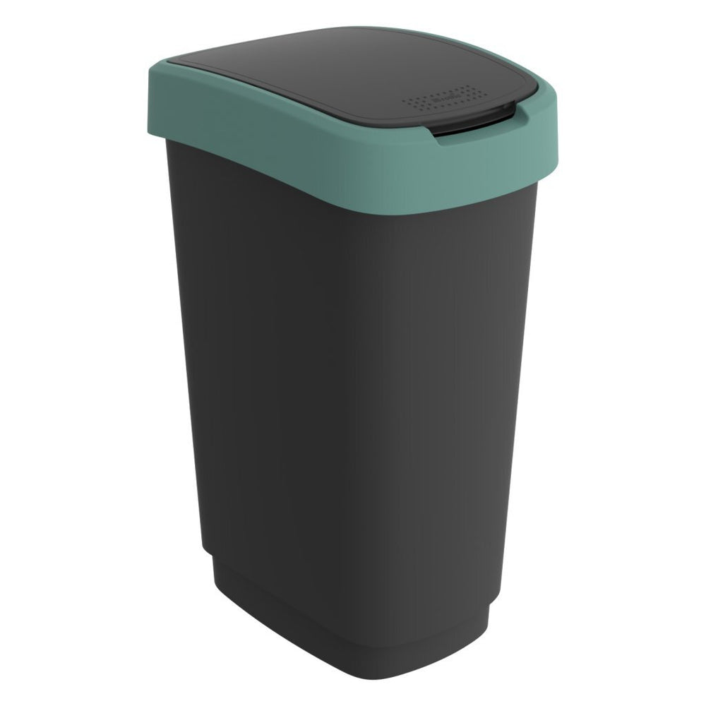 Rotho Twist Waste Bin 50l Mistletoe Green Anthracite