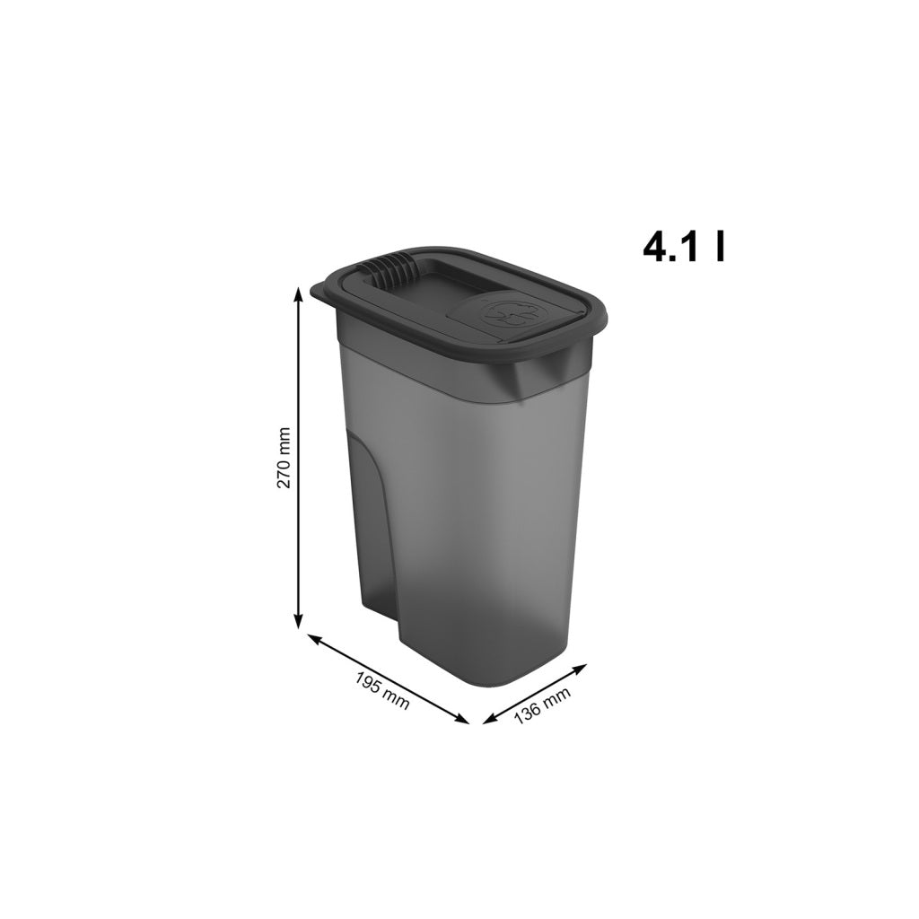 Rotho flo pet food container 4.1l anthracite transparent