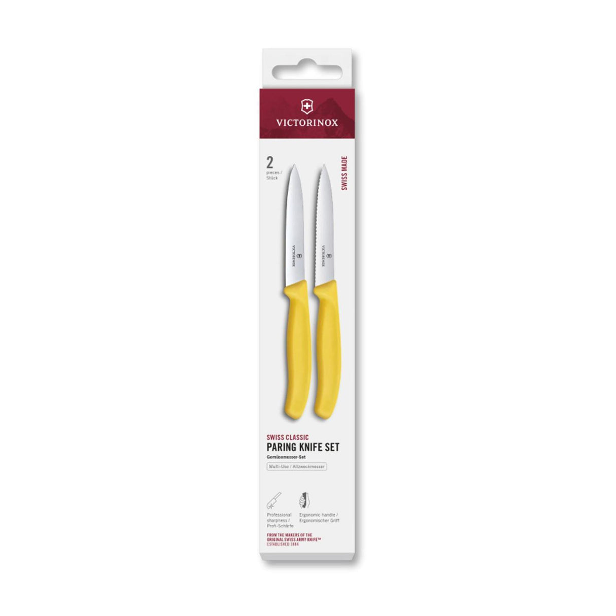 Loupací nůž Victorinox 2ks hladký vroubkovaný žlutý