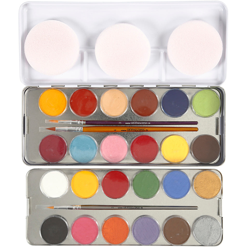 Eulenspiegel face paint, various colors, 24 colors 1 set