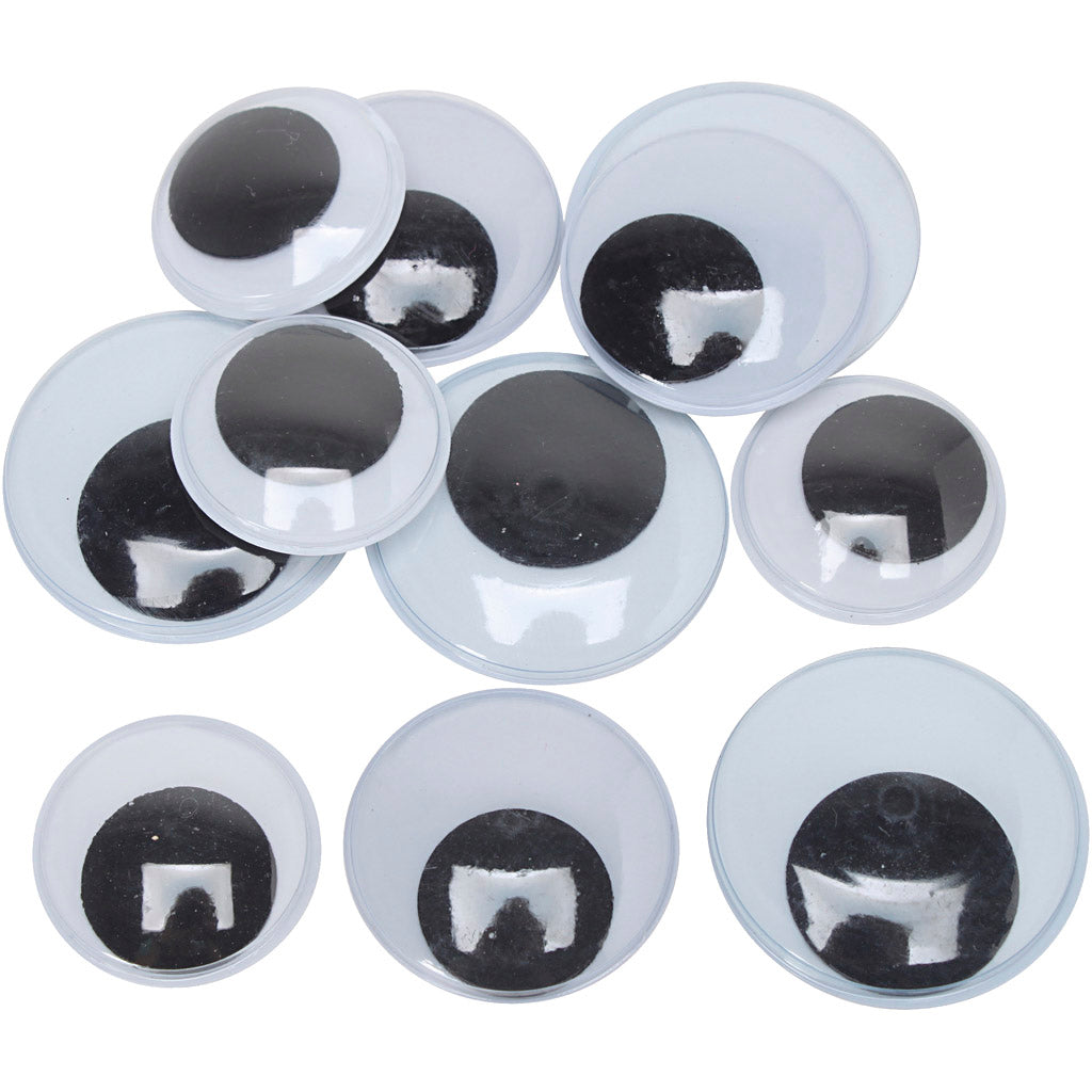 Creativ company wiggly eyes, size 30+35+40 mm, maxi, 150 pairs, 300 pieces 1 box