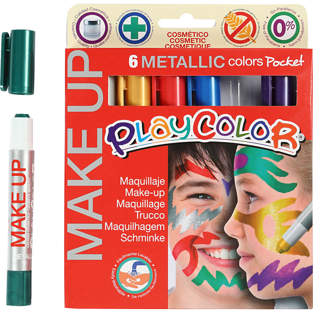 Playcolor® playcolor make up, metallic, various colors, 6x5 gr 1 box